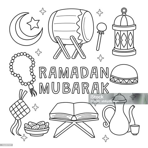 Vetores De Página De Ramadan Mubarak Para Colorir Para Crianças E Mais