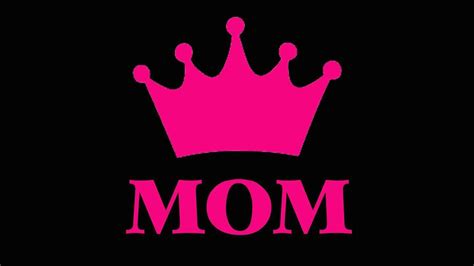 Pink Letters Mom With Crown In Black Background Hd Mom Dad Wallpapers