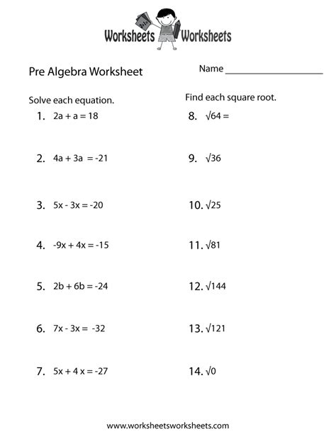 Looking for some simple algebra worksheets? Free Printable 8Th Grade Algebra Worksheets | Free Printable