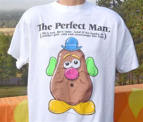 Vintage 90s T Shirt Mr Potato Head Perfect Man Wtf Funny Toy Etsy