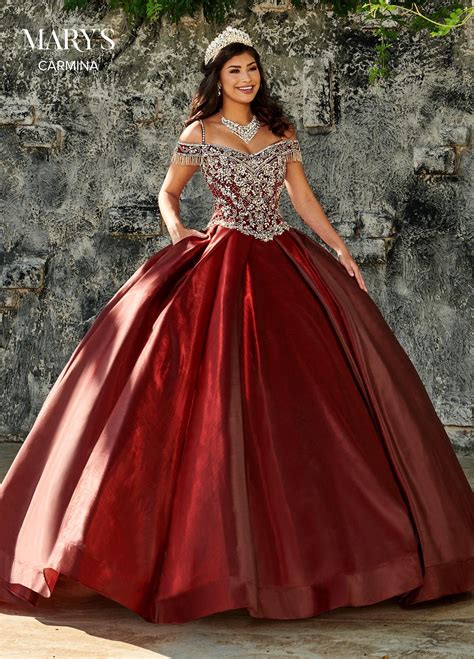 Cold Shoulder Satin Quinceanera Dress By Marys Bridal Mq1059