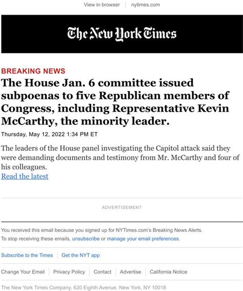 The New York Times Breaking News The House Jan Committee Issued