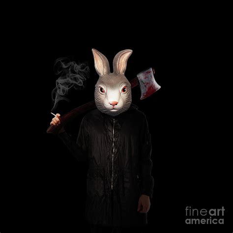Evil Rabbit Digital Art By Valentina Hramov