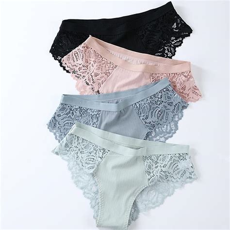 3 Stuks Katoenen Slipje Sexy Slipje Kant Slipjes Vrouwen Ondergoed Lingerie Slipje Voor