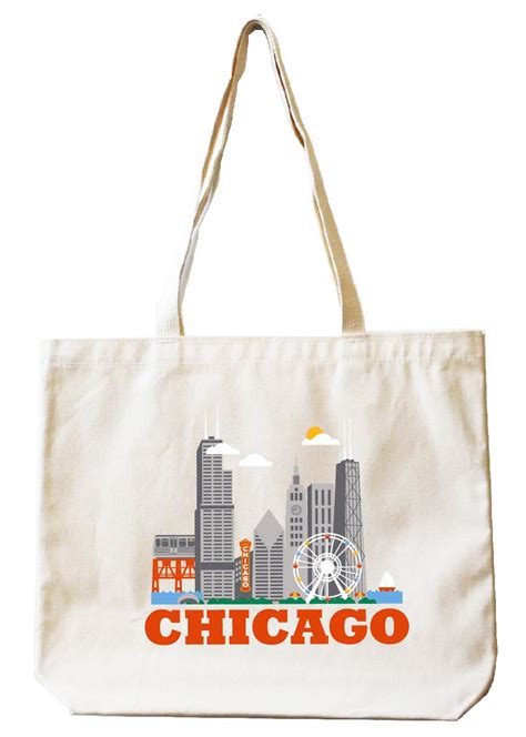 City Living Tote Bag Chicago Illinois Market Bag Etsy