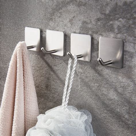 Zunto Pcs Set Stainless Steel Wall Hooks For Bathroom Hanger Coat