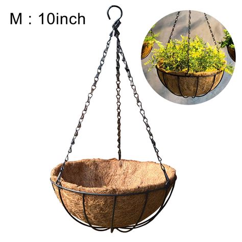 Metal Hanging Basket Coir Vegetable Flower Basket Home Balcony Decor