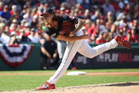 Cleveland Indians Mike Clevinger Pitching Against The Houston Astros In