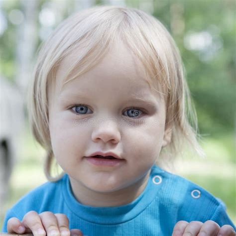 Beautiful Blue Eyed Blond Baby Stock Photo Image Of Offspring