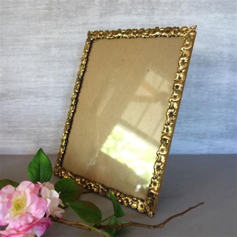 Vintage Gold Plated Picture Frame Floral Hollywood Regency Etsy