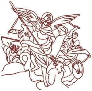 Michael and His Angels Fight the Dragon | Machine embroidery designs ...