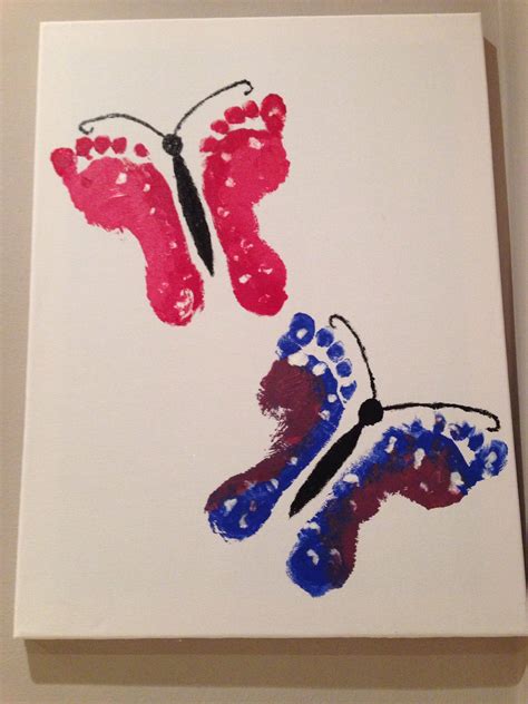 Footprint Butterflies Handprint Butterfly Butterfly Crafts Butterfly