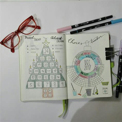 December Tracker And Advent Calendar Journal Mood Tracker Smash Book