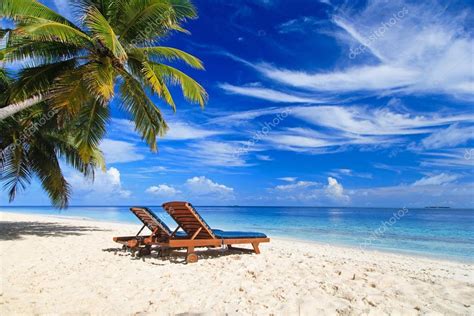 Two Chairs On The Tropical Beach — Stock Photo © Nadezhda1906 78035008
