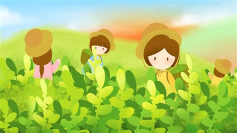 Easy To Use Mg Animation Combination Illustration Tea Culture Garden