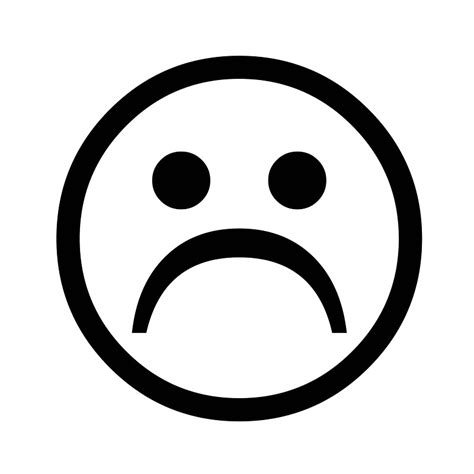 Free Sad Face Black And White Emoji Download Free Sad Face Black And