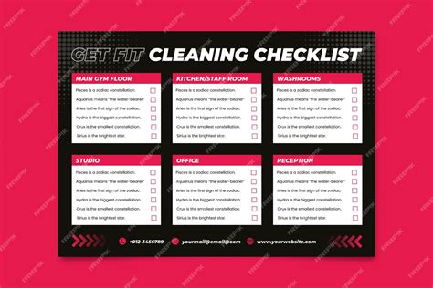 Free Vector Geometric Gradient Get Fit Gym Cleaning Checklist