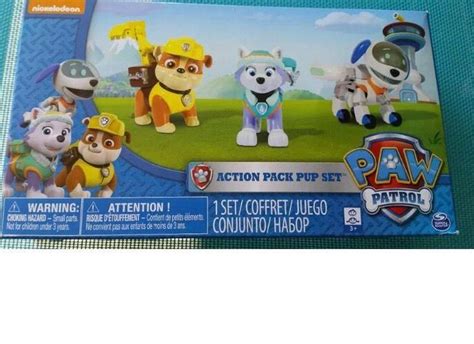 3 Pack Nickelodeon Paw Patrol Robo Dog Everest And Rubble Action Pack