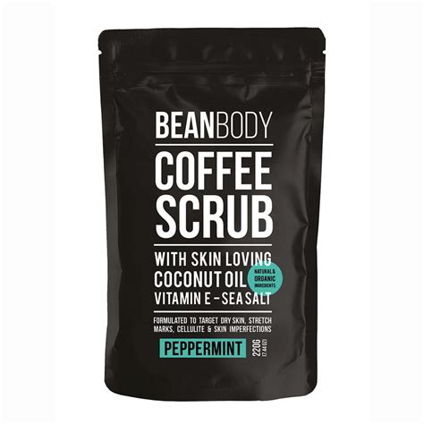 Bean Body Peppermint Coffee Scrub 220g Body Scrubs And Exfoliants