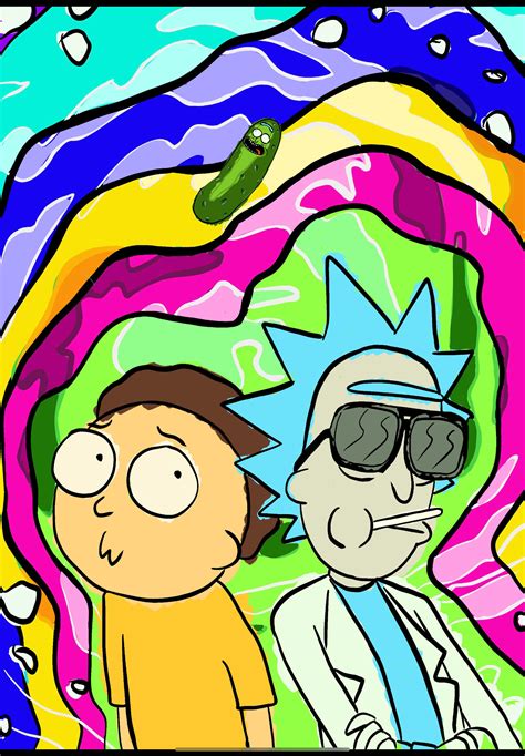 Rick And Morty Trippy Psychedelic Graphic Print Etsy