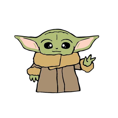 Svg File Full Color Baby Yoda Mandalorian Star Wars Clipart Etsy