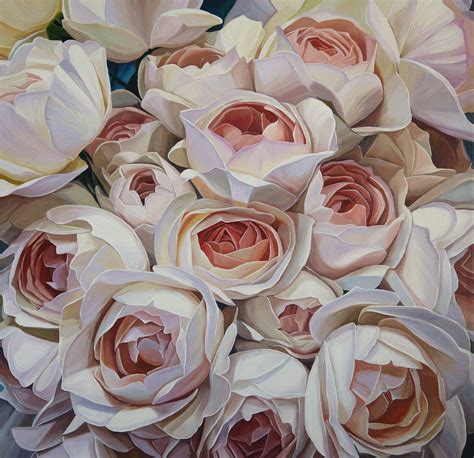 White Roses Original Oil Painting Flowers Bouquet Etsy