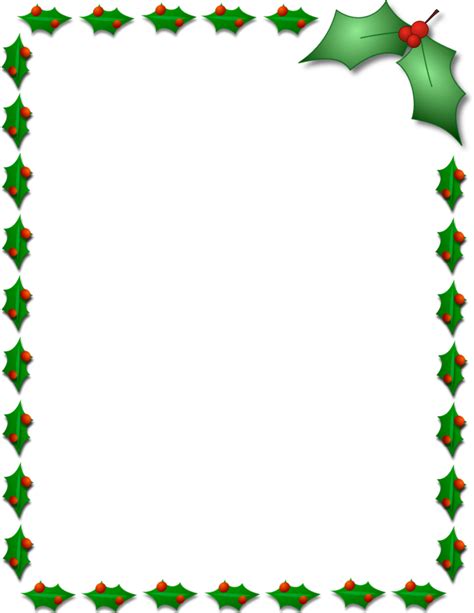 Free Download Christmas Holly Border Clipart Borders Christmas Page
