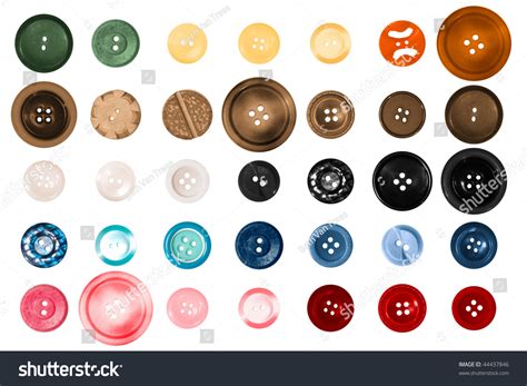 A Large Variety Of Different Colored Buttons Stock Photo 44437846