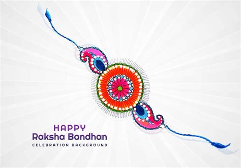 Free Vector Happy Raksha Bandhan Card For Decorative Rakhi Design