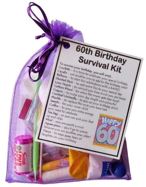 60th Birthday Survival Kit An Excellent Alternative To A Card