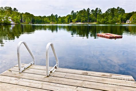 Dock On Calm Lake In Cottage Country Photograph By Elena Elisseeva
