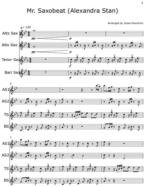 Mr Saxobeat Alexandra Stan Sheet Music For Alto Saxophone Tenor Saxophone Baritone Saxophone