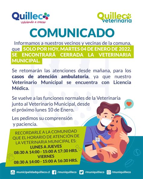 Comunicado Veterinaria Municipal Municipalidad De Quilleco