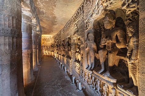 1400 Sculptures In Ajanta Caves Stock Photos Pictures And Royalty Free