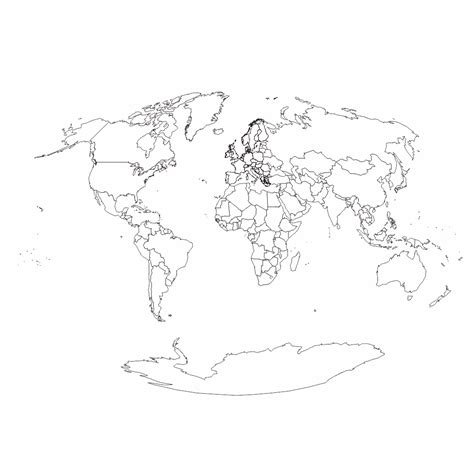 10 Best Black And White World Map Printable