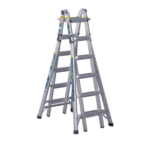 Werner 22 Ft Reach Aluminum 5 In 1 Multi Position Pro Ladder With