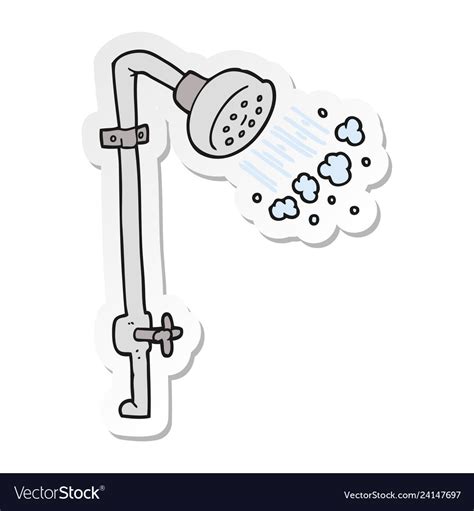 Sticker Of A Cartoon Shower Royalty Free Vector Image