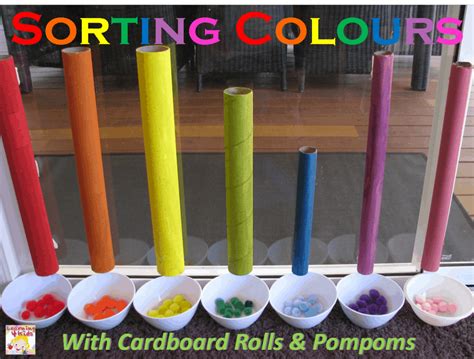 Sorting Colours With Cardboard Tubes Learning 4 Kids