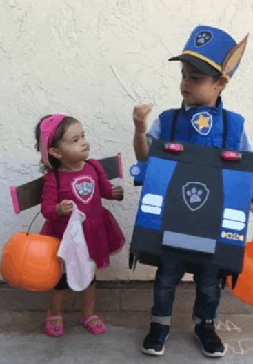 Diy Paw Patrol Chase And Skye Halloween Costumes Studio Xtine Paw