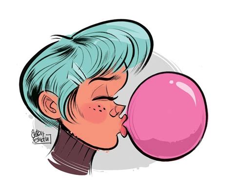 Bubbel Gum Bubble Gum Ink Sketch Illustration