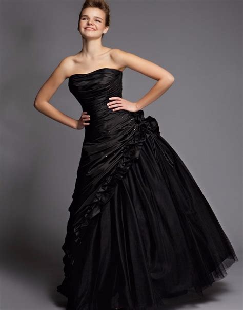 Sexy Victorian Gothic Wedding Dresses Black Taffeta Sweetheart Dress