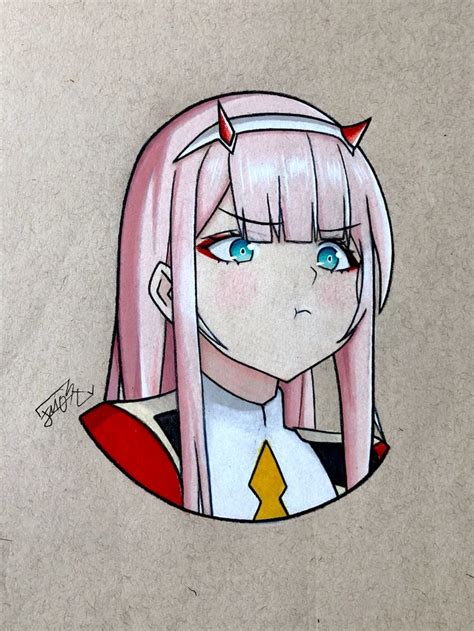 Darling In The Franxx Zero Two Fanart Anime Character Drawing Anime Drawings