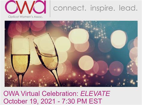 The Optical Womens Association Announces Owa Virtual Celebration Elevate Invisionmagcom