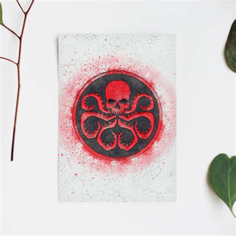 Hydra Red Skull Print Captain America Shield Art Print Set Of 3