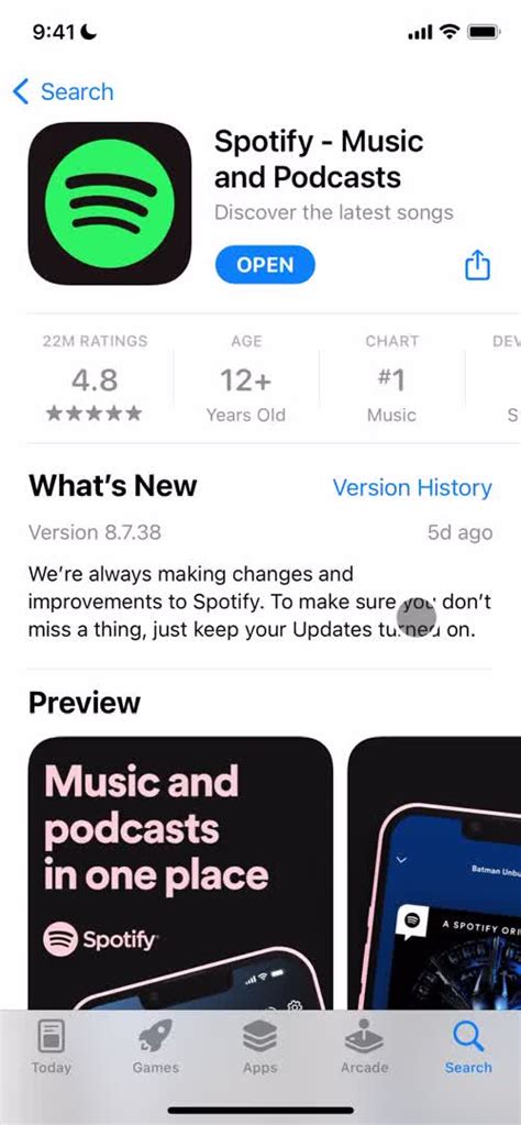 Spotify App Store Listing Screenshot