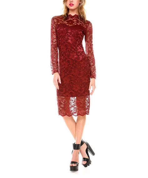 Another Great Find On Zulily Stanzino Burgundy Lace Sheath Dress