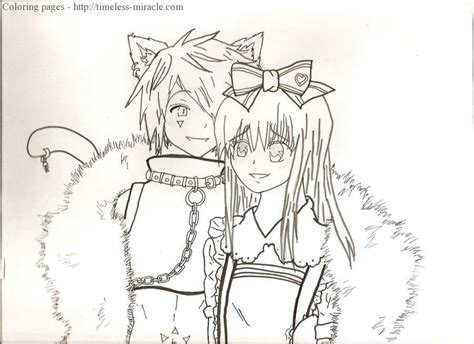 Anime Couple Coloring Pages Free Printable Coloring