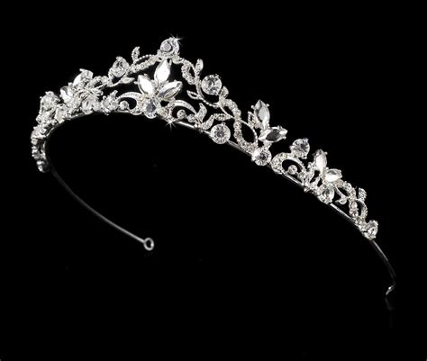 Silver Rhinestone Tiara Elegant Bridal Hair Accessories