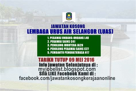 Luas in a statement today said the operation. Jawatan Kosong di Lembaga Urus Air Selangor (LUAS) - 09 ...