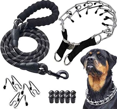 Training Chain Collar Adjustable Pinch Pet Choke Collar Silver Plating